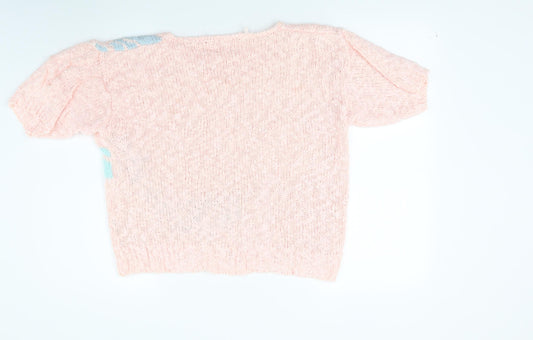 Trendy Womens Pink  Knit Pullover Jumper Size M