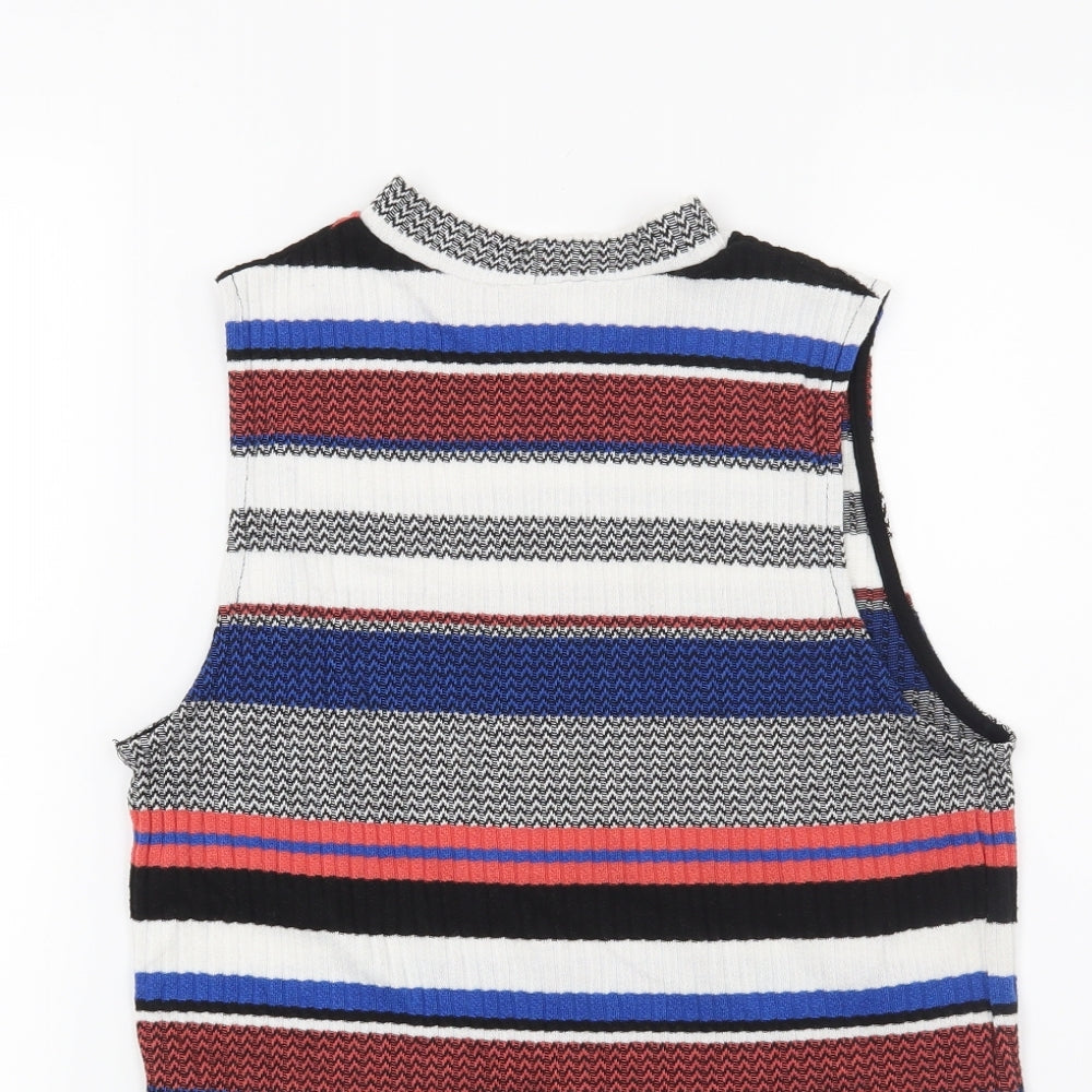 Matalan Womens Blue Striped  Tunic Jumper Size 14