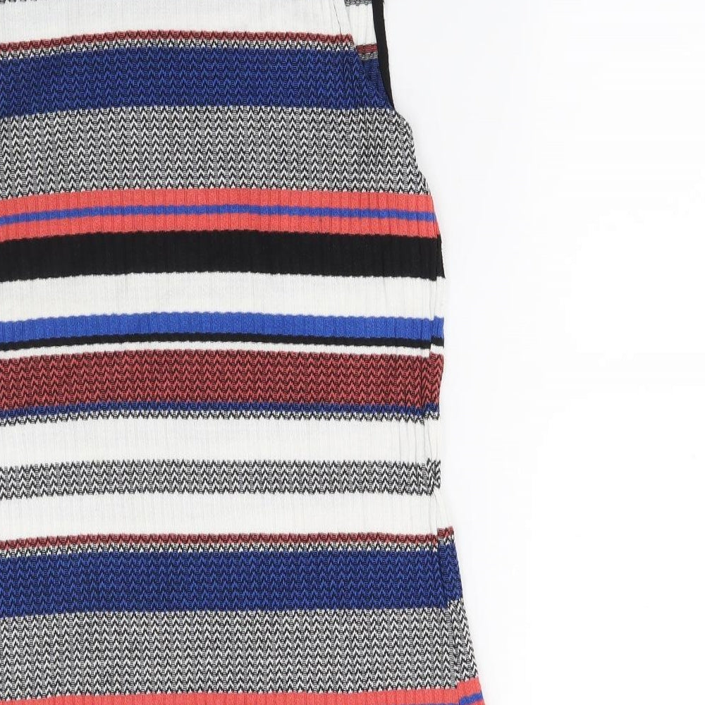 Matalan Womens Blue Striped  Tunic Jumper Size 14