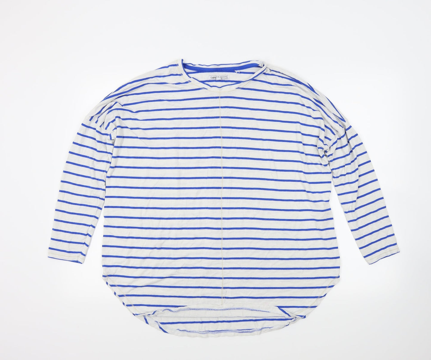 Capsule Womens White Striped  Pullover Jumper Size 14