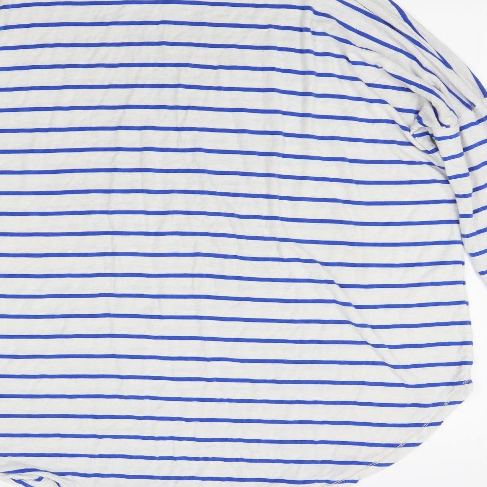 Capsule Womens White Striped  Pullover Jumper Size 14