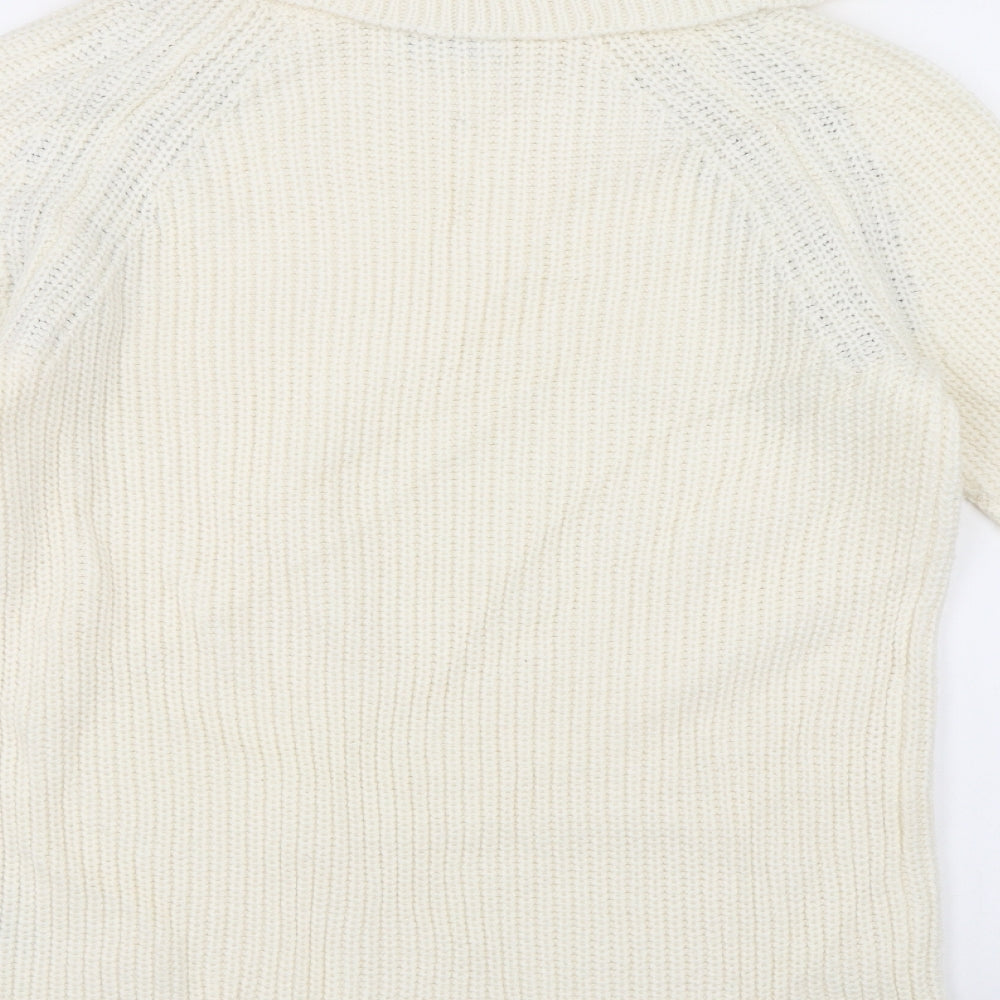 Papaya Womens White   Pullover Jumper Size S