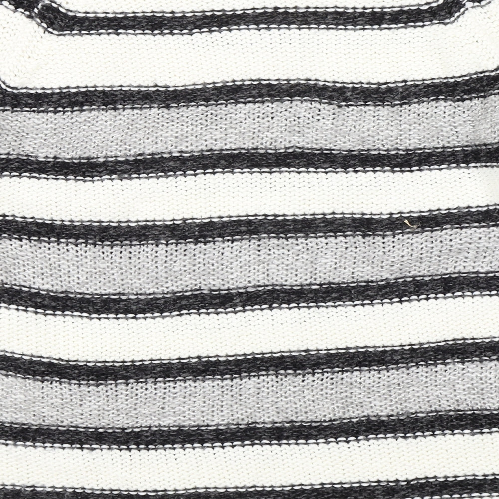Vera Moda Womens White Striped  Pullover Jumper Size M