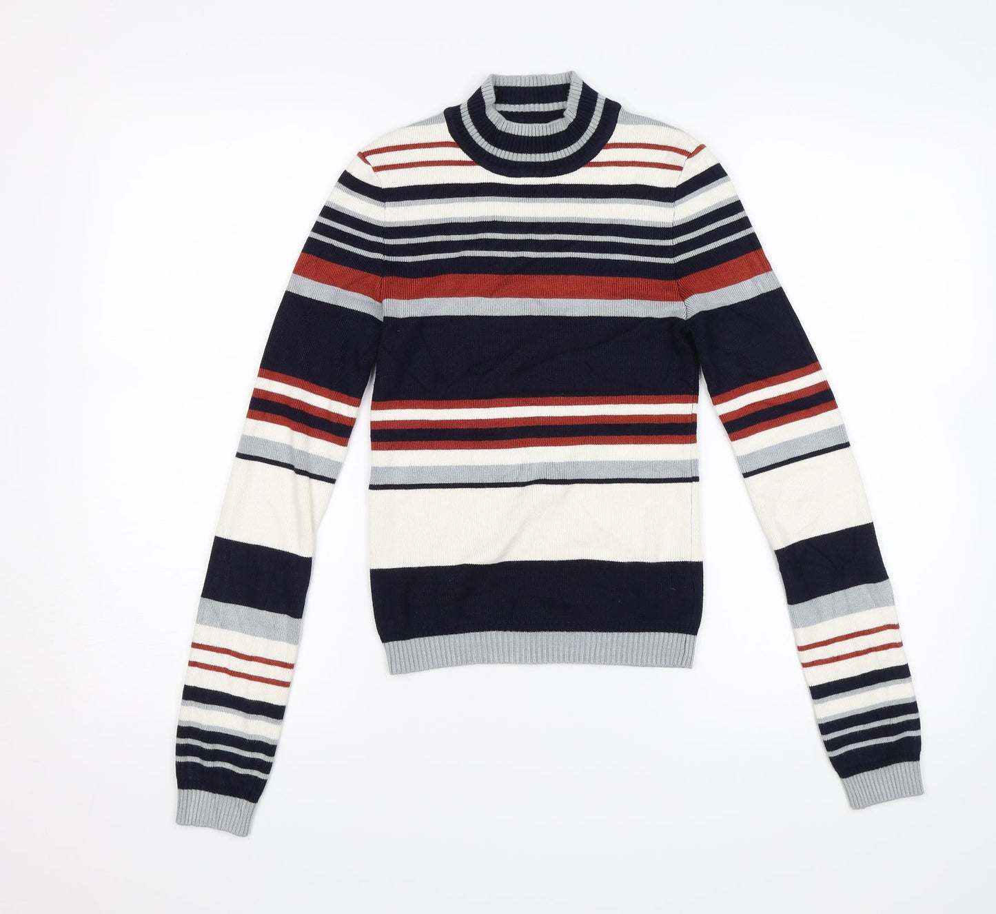 FOREVER 21 Womens White Striped  Pullover Jumper Size S