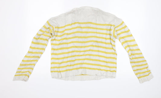 FOREVER 21 Girls Yellow Striped  Pullover Jumper Size 13-14 Years