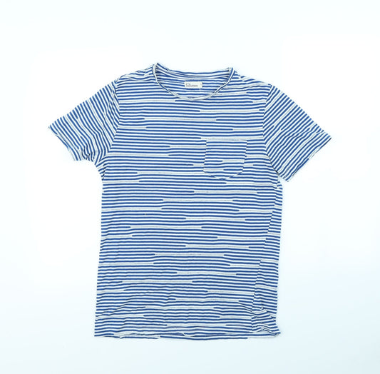 Another Influence Womens Blue Striped  Basic T-Shirt Size M