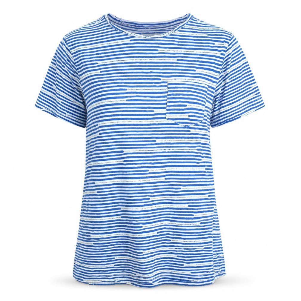 Another Influence Womens Blue Striped  Basic T-Shirt Size M