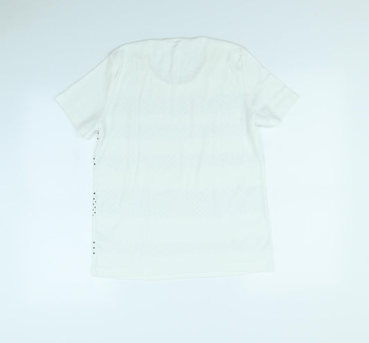 BM collection Womens White   Basic T-Shirt Size M