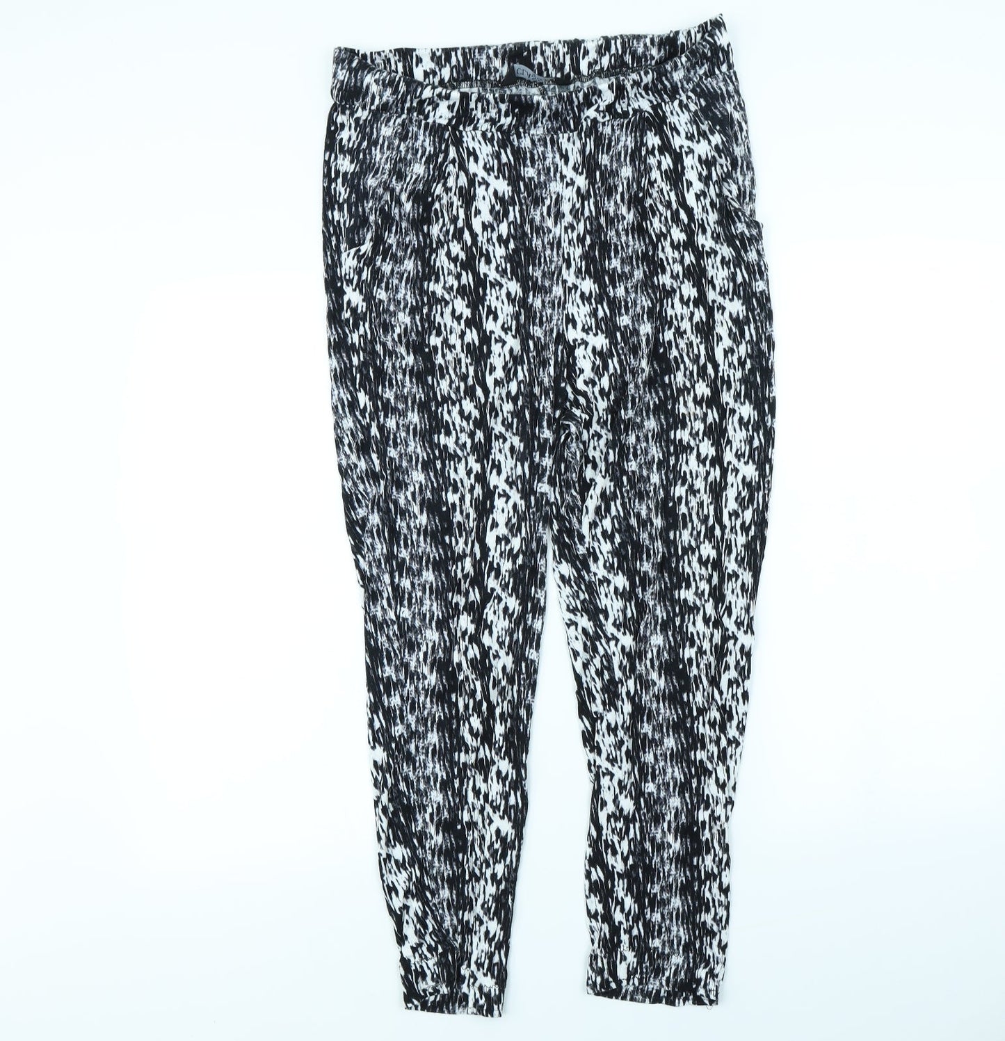 Classic Womens Black Striped  Trousers  Size 12 L30 in