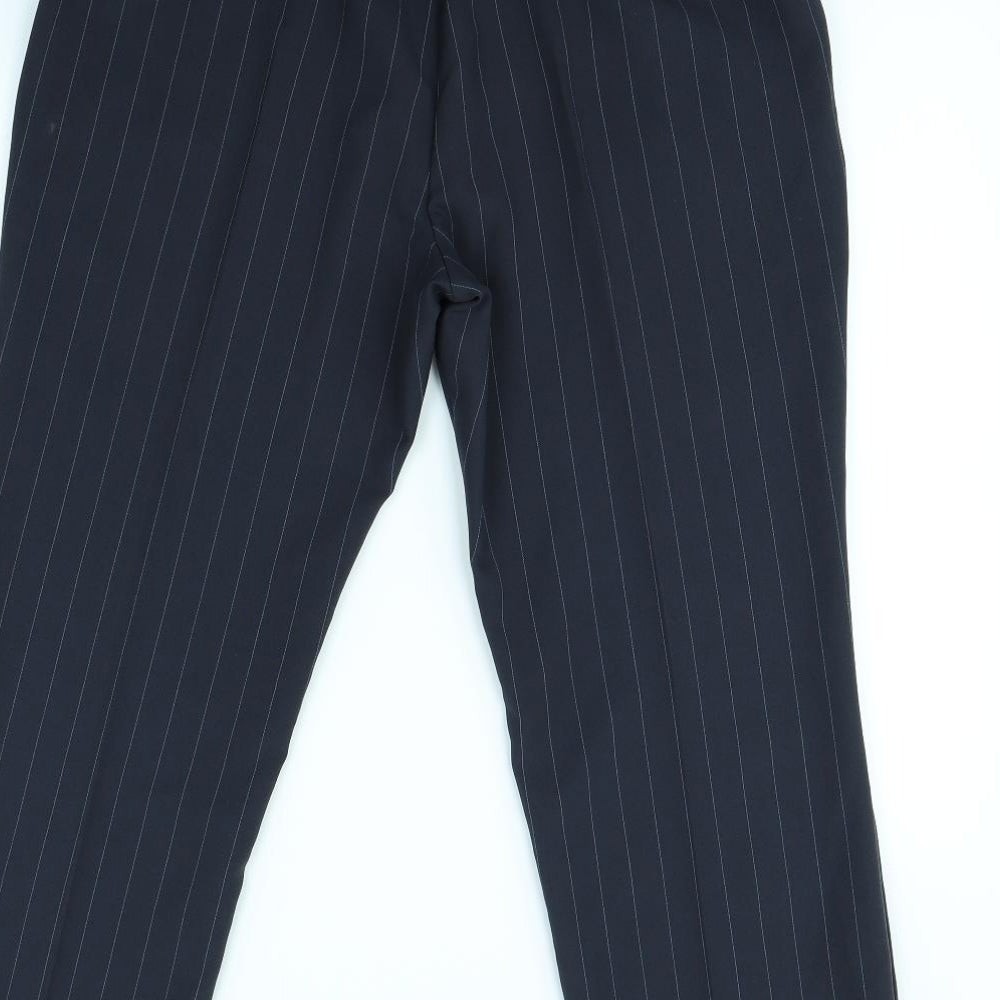 straight Leg Womens Blue Striped  Trousers  Size 14 L24 in