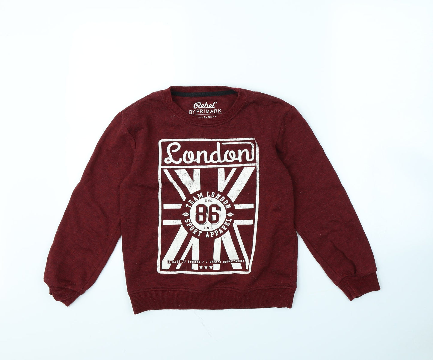 Primark Boys Red   Pullover Jumper Size 9 Years  - London