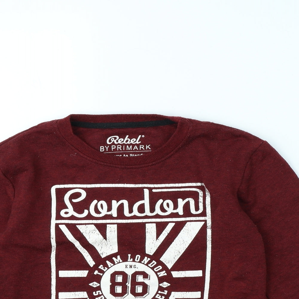 Primark Boys Red   Pullover Jumper Size 9 Years  - London