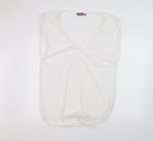 boutique Womens White  Knit Basic T-Shirt Size S
