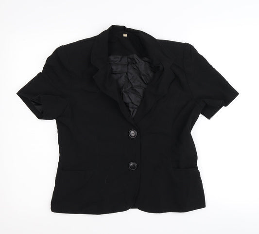 EWM Womens Black  Crepe Jacket  Size 10