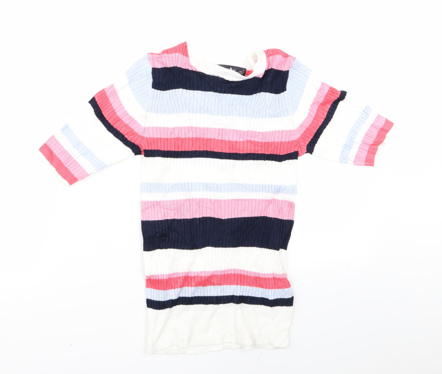 M&S Womens Multicoloured Striped  Pullover Jumper Size M