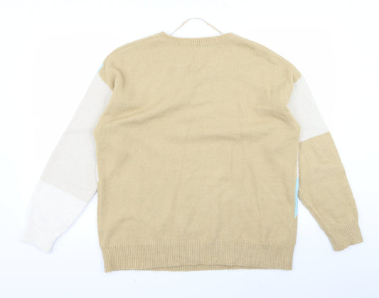 Damart Mens Beige Striped  Pullover Jumper Size M
