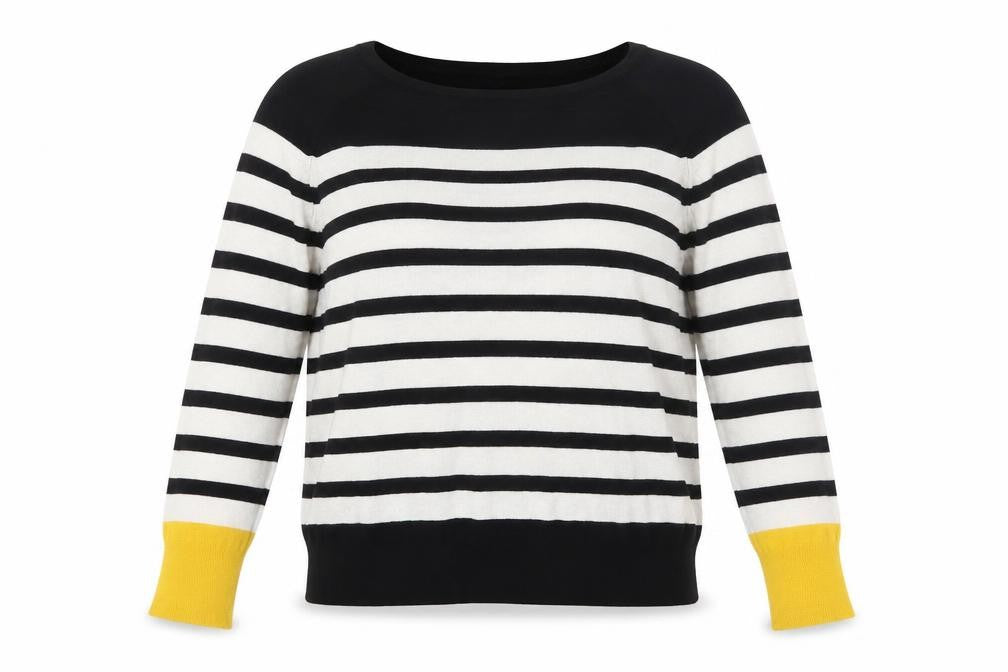 Zara Girls Black Striped Knit Pullover Sweatshirt Size S