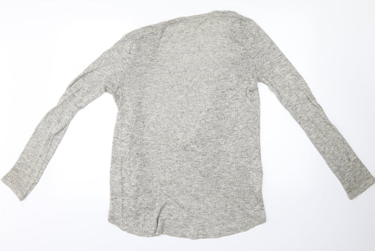 New Look Womens Grey  Fleece Basic Blouse Size 10