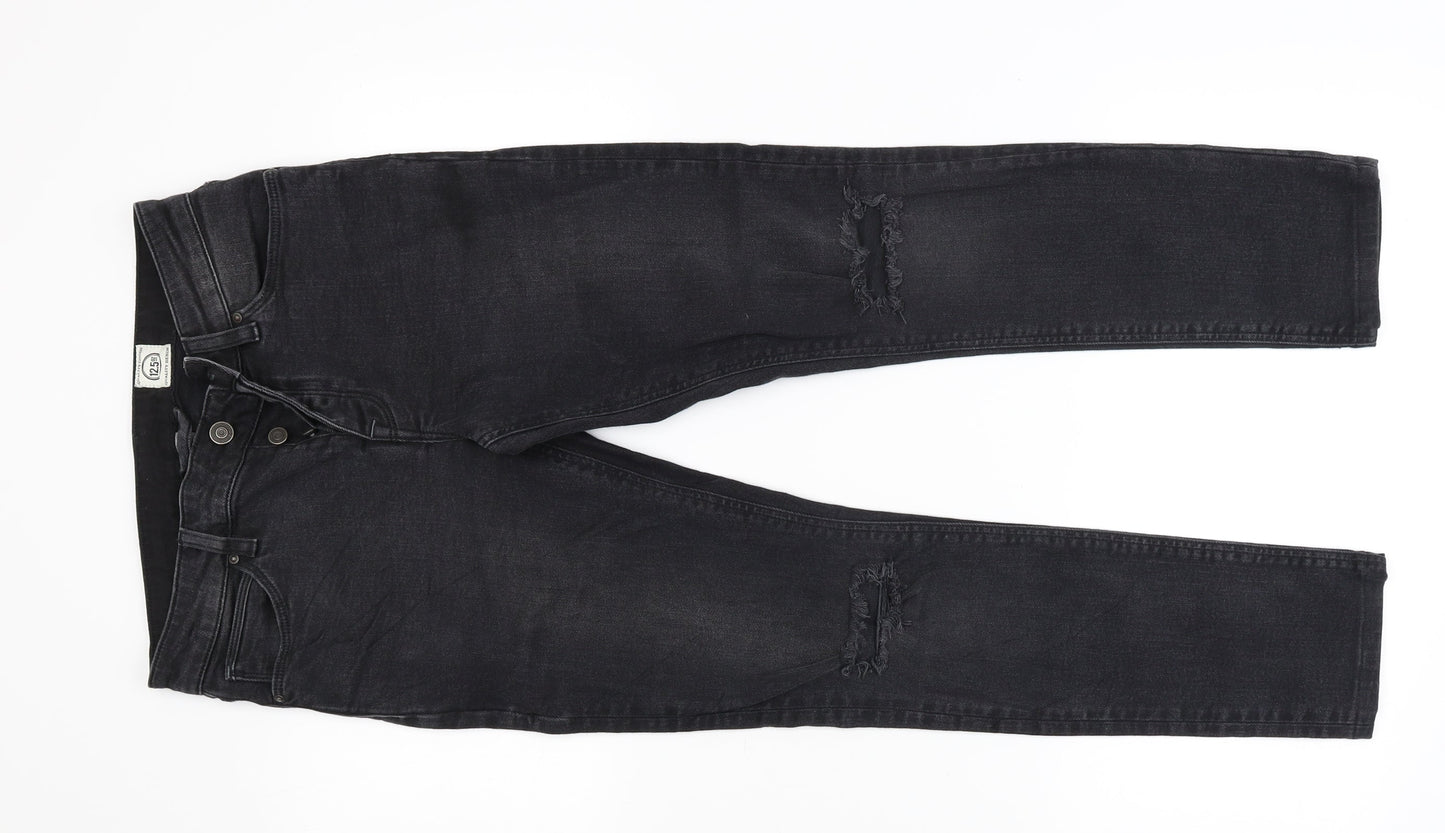 Quality Goods Mens Black  Denim Tapered Jeans Size 29 L30 in