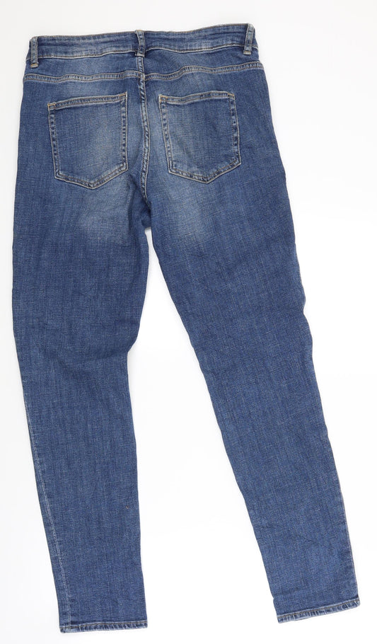 H&M Womens Blue  Denim Tapered Jeans Size M L28 in