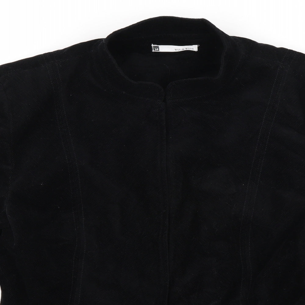 Viz a Viz Womens Black  Flannel Jacket  Size 14