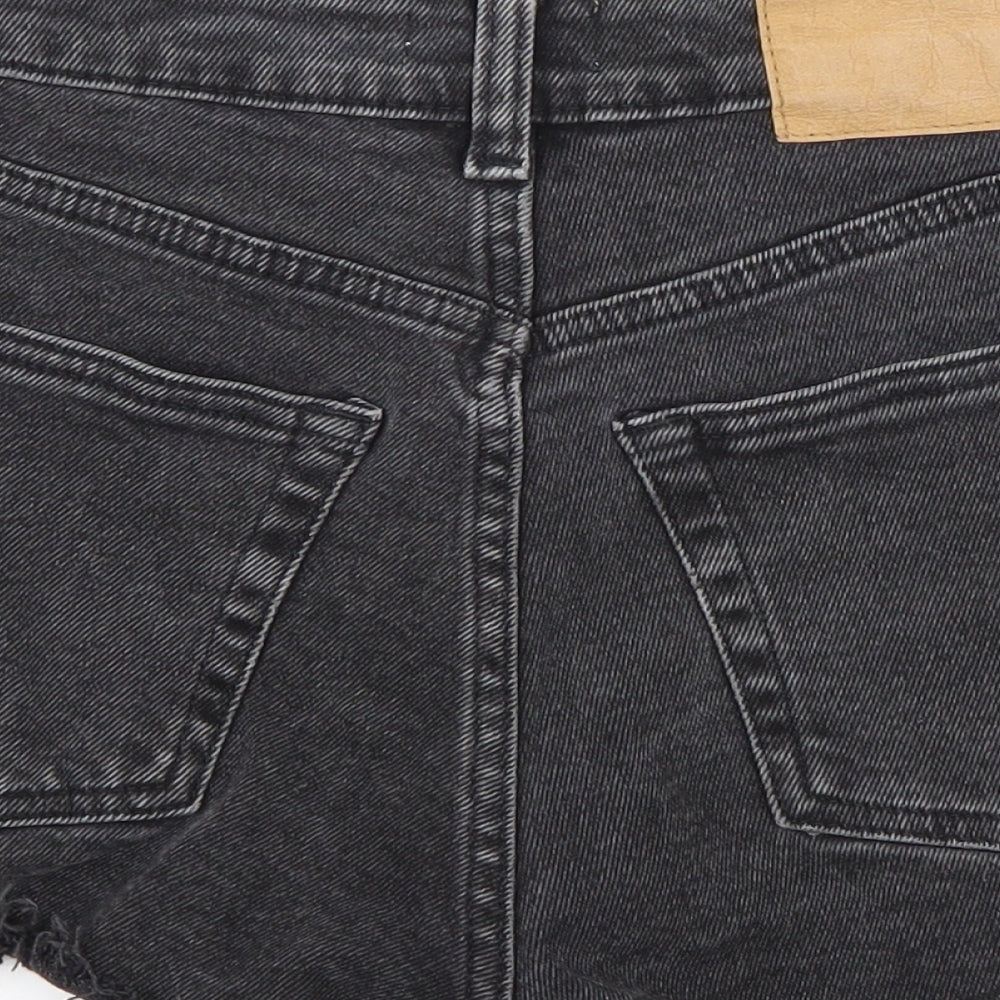 H&M Womens Black  Denim Hot Pants Shorts Size 34