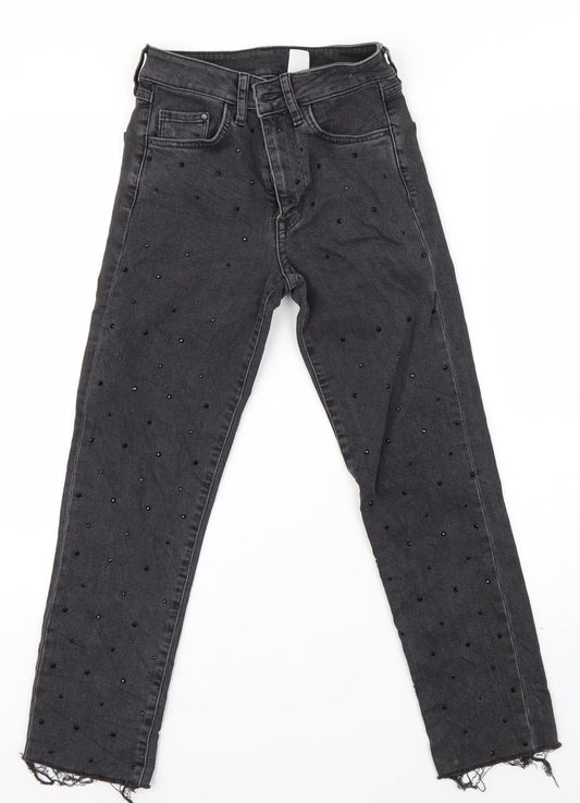 Preworn Womens Black  Denim Trousers  Size 6 L25 in