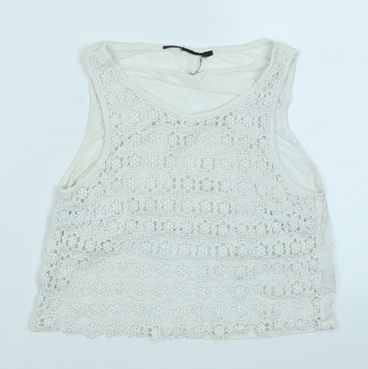 Topshop Womens White   Cropped Tank Size 8