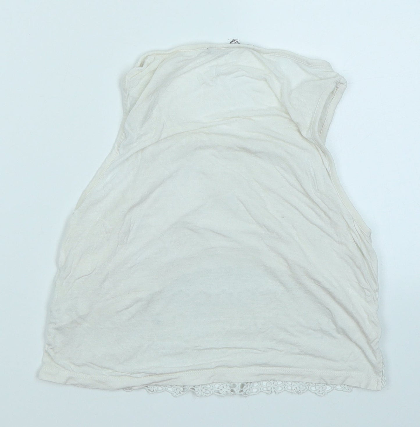 Topshop Womens White   Cropped Tank Size 8
