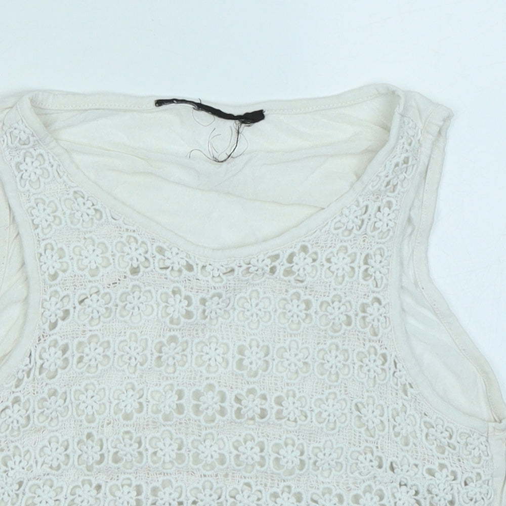 Topshop Womens White   Cropped Tank Size 8