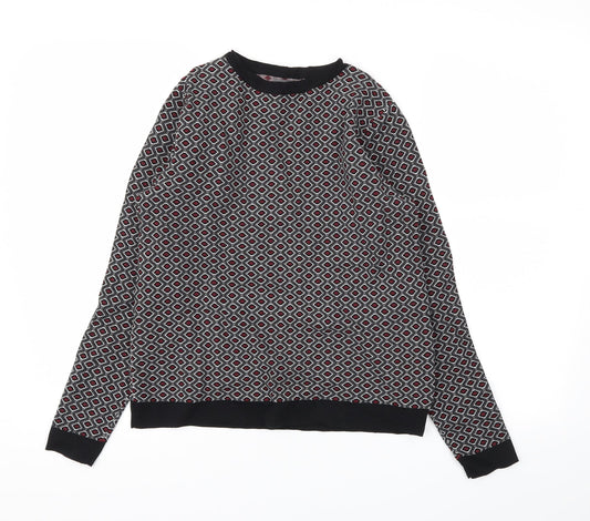 Papaya Womens Black Argyle/Diamond  Pullover Jumper Size 12