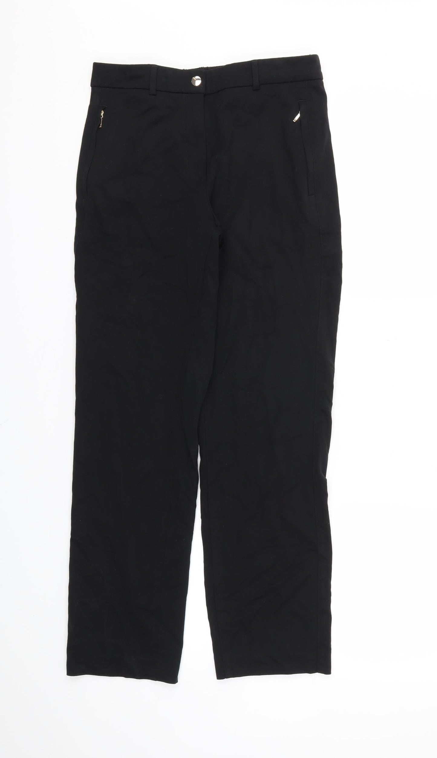 M&S Womens Black Houndstooth  Trousers  Size 8 L28 in