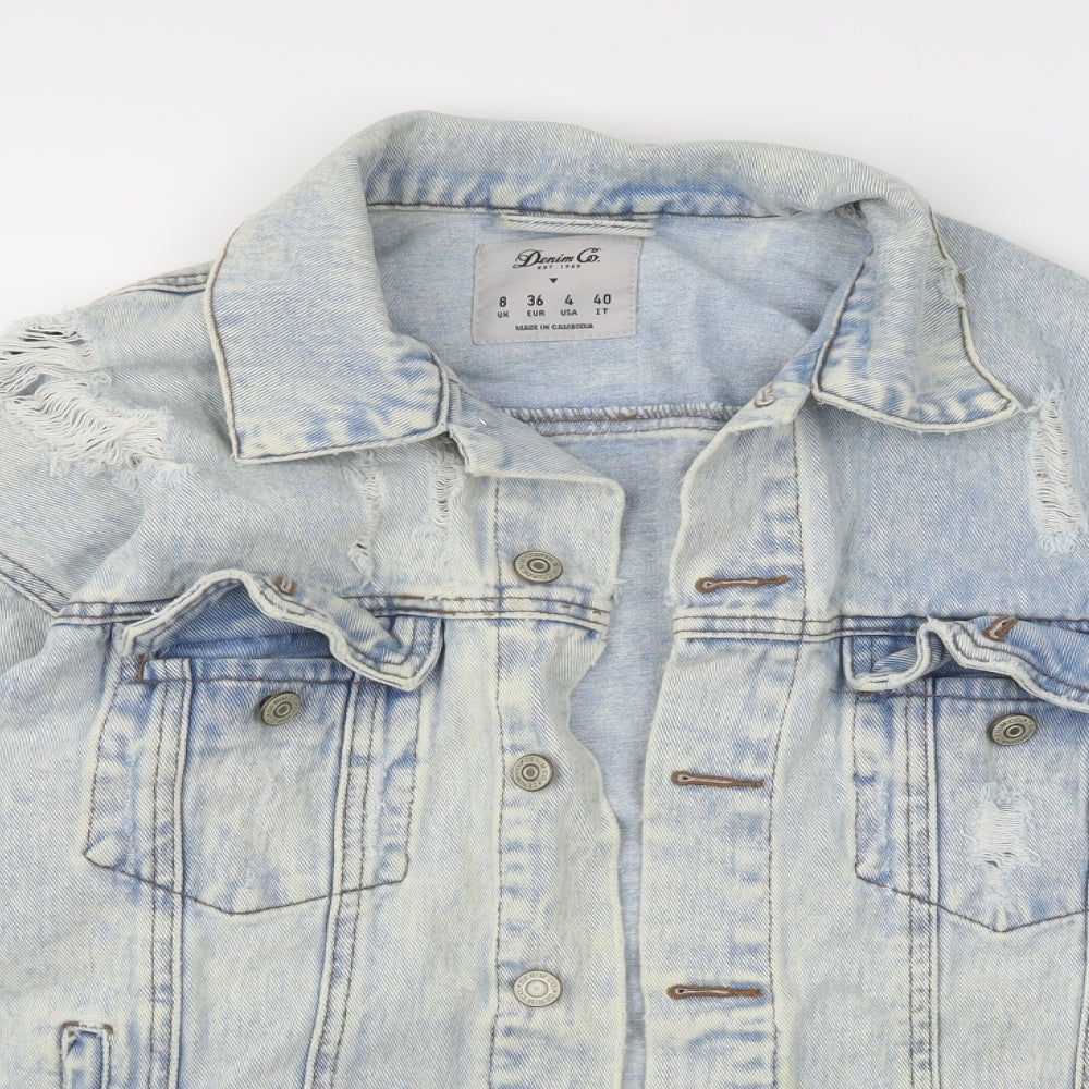 Denim & Co. Womens Blue   Jacket  Size 8
