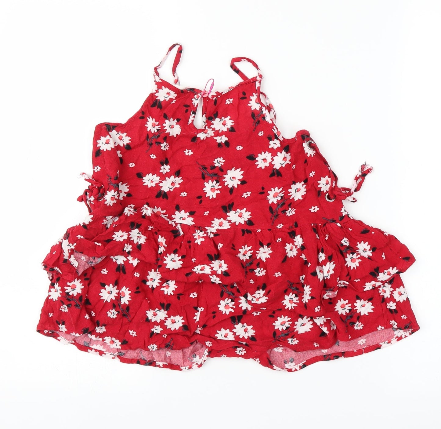 Matalan Girls Red Floral  Basic Blouse Size 11 Years
