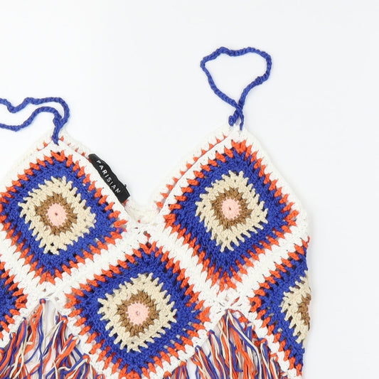 Parisian Womens Multicoloured Geometric  Camisole Blouse Size M  - Cropped