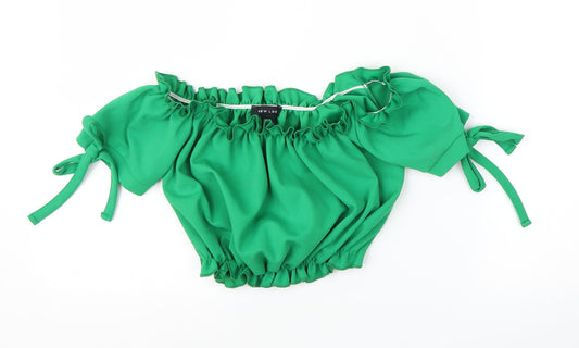 New Look Womens Green   Cropped Blouse Size 8