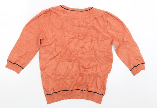 BHS Womens Orange  Knit Pullover Jumper Size 12
