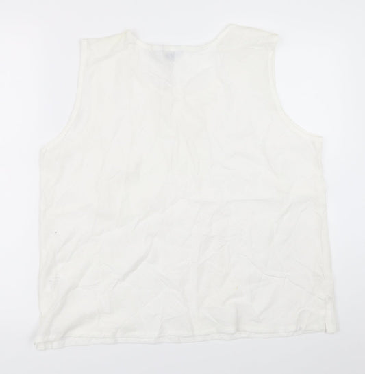 Happit Womens White   Basic Tank Size 18