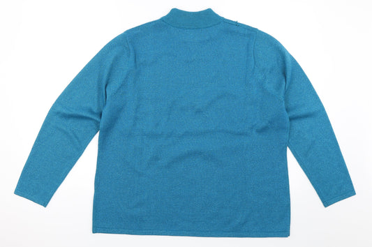 Bm Collection Womens Blue   Pullover Jumper Size L