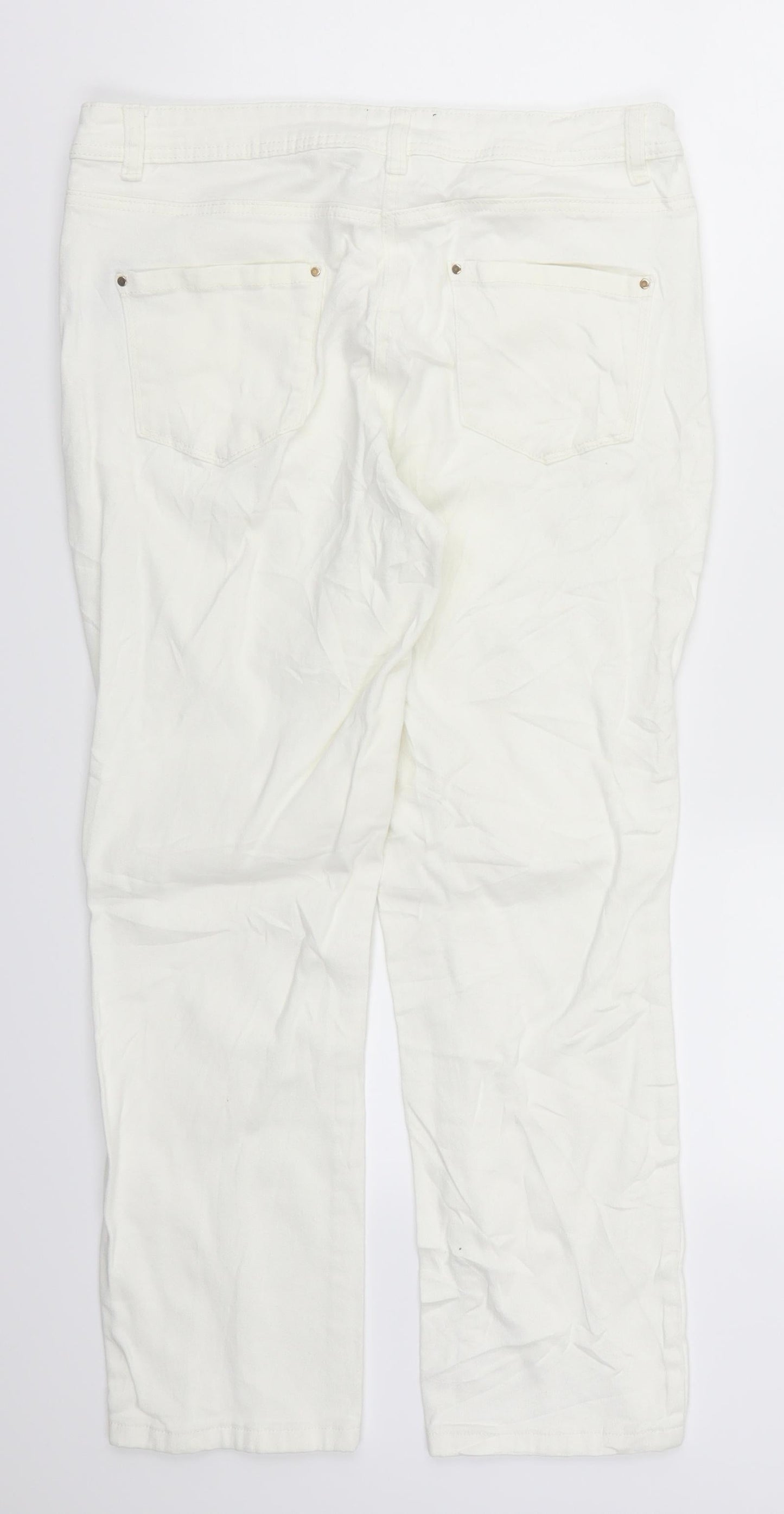 Noisy may Womens White  Denim Mom Jeans Size 30 L26.5 in