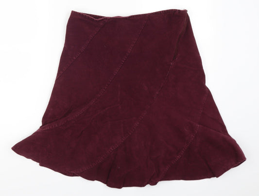 Ice Womens Purple  Corduroy Flare Skirt Size 32 in