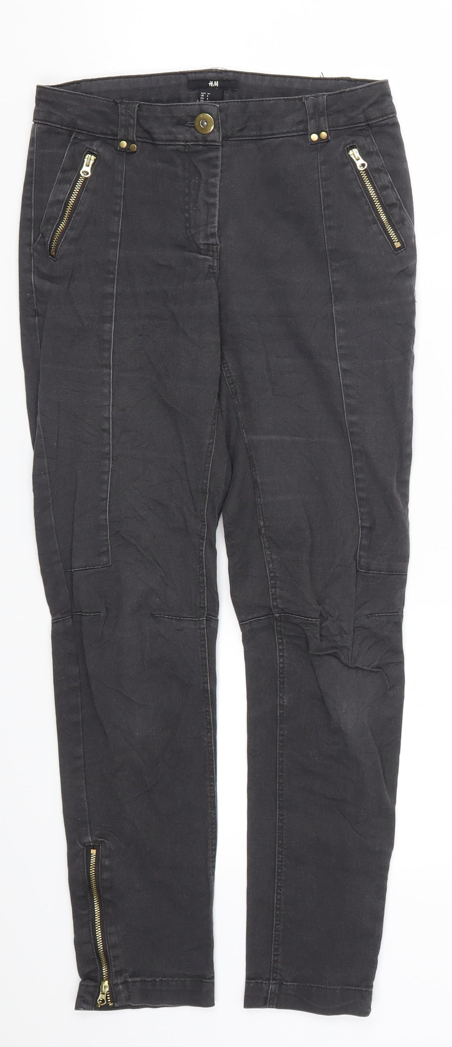 H&M Womens Grey  Denim Skinny Jeans Size 6 L25.5 in