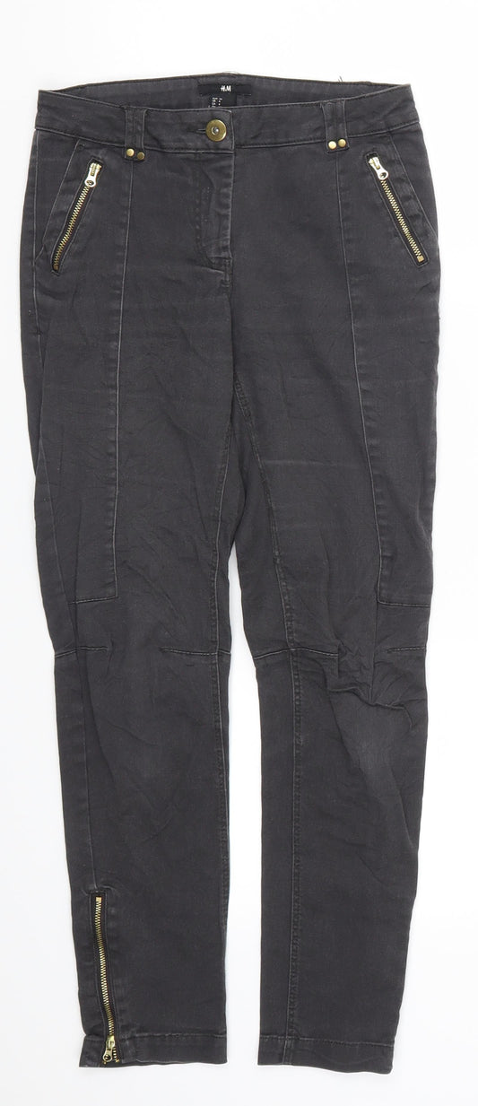 H&M Womens Grey  Denim Skinny Jeans Size 6 L25.5 in
