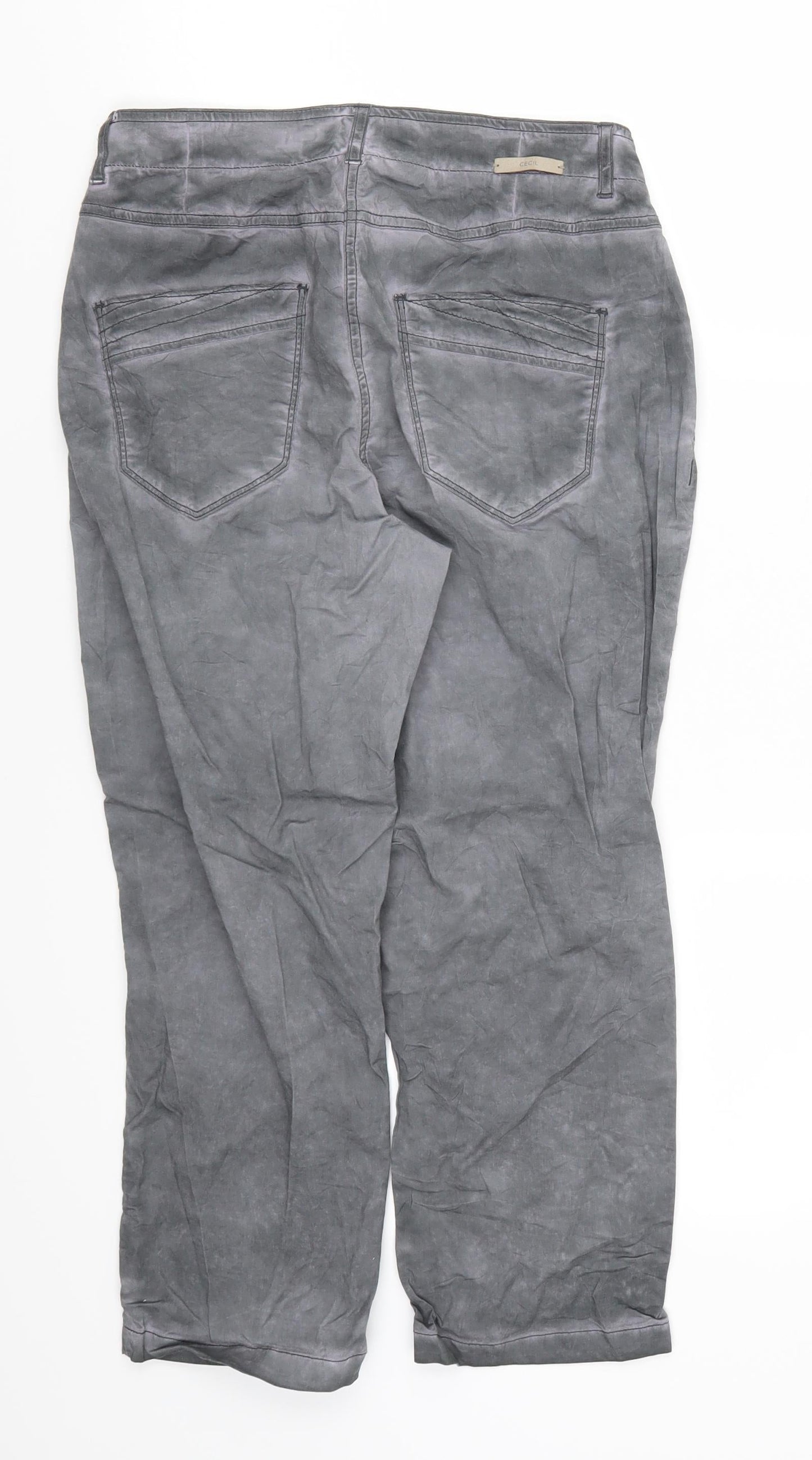 Cecil Womens Grey   Cropped Trousers Size 26 in L21 in