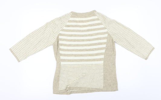 Country Casuals  Womens Beige Striped  Pullover Jumper Size S