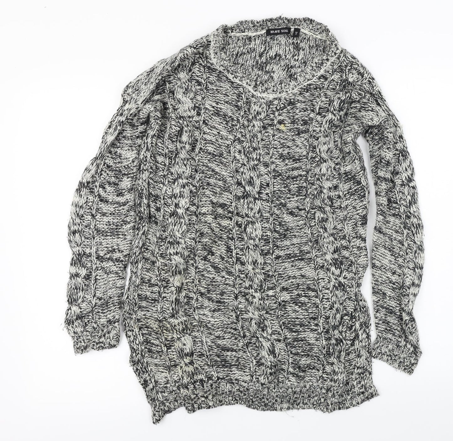 Brave Soul  Womens Grey   Pullover Jumper Size XS