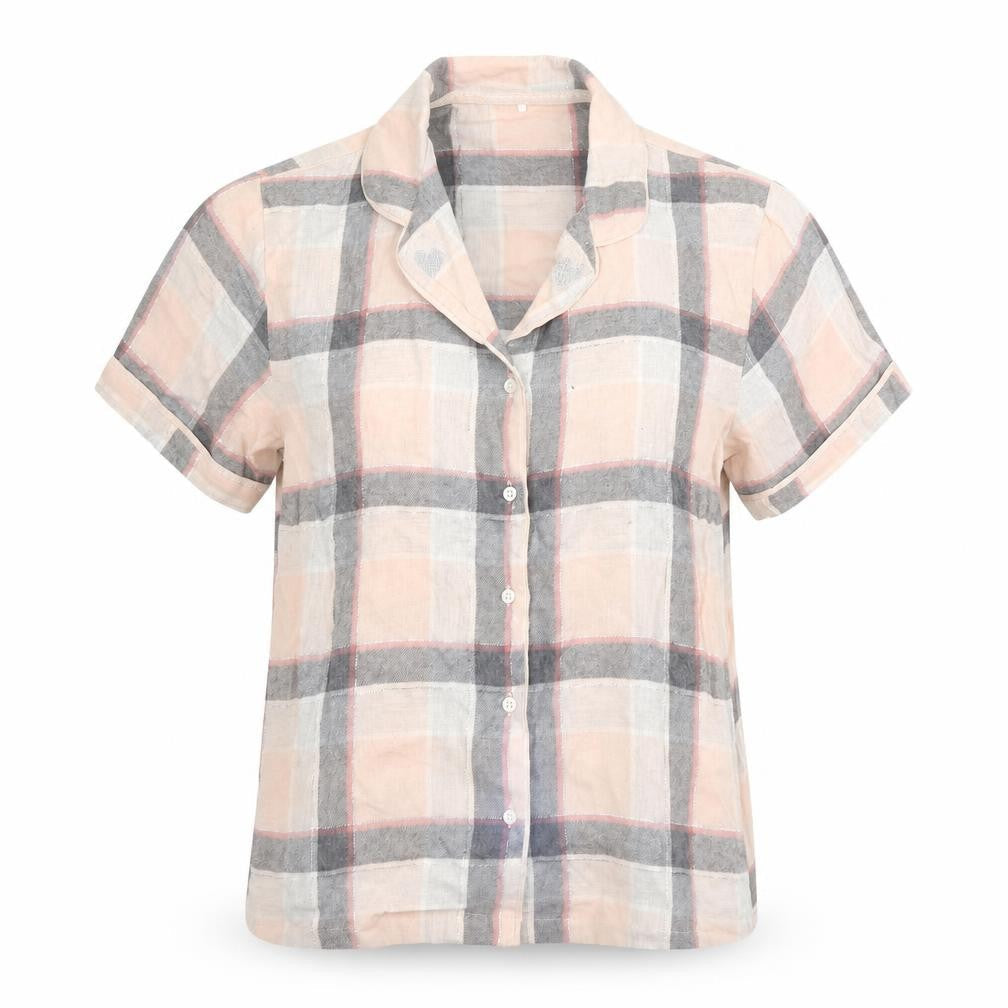 George Womens Pink Check  Top Pyjama Top Size 8