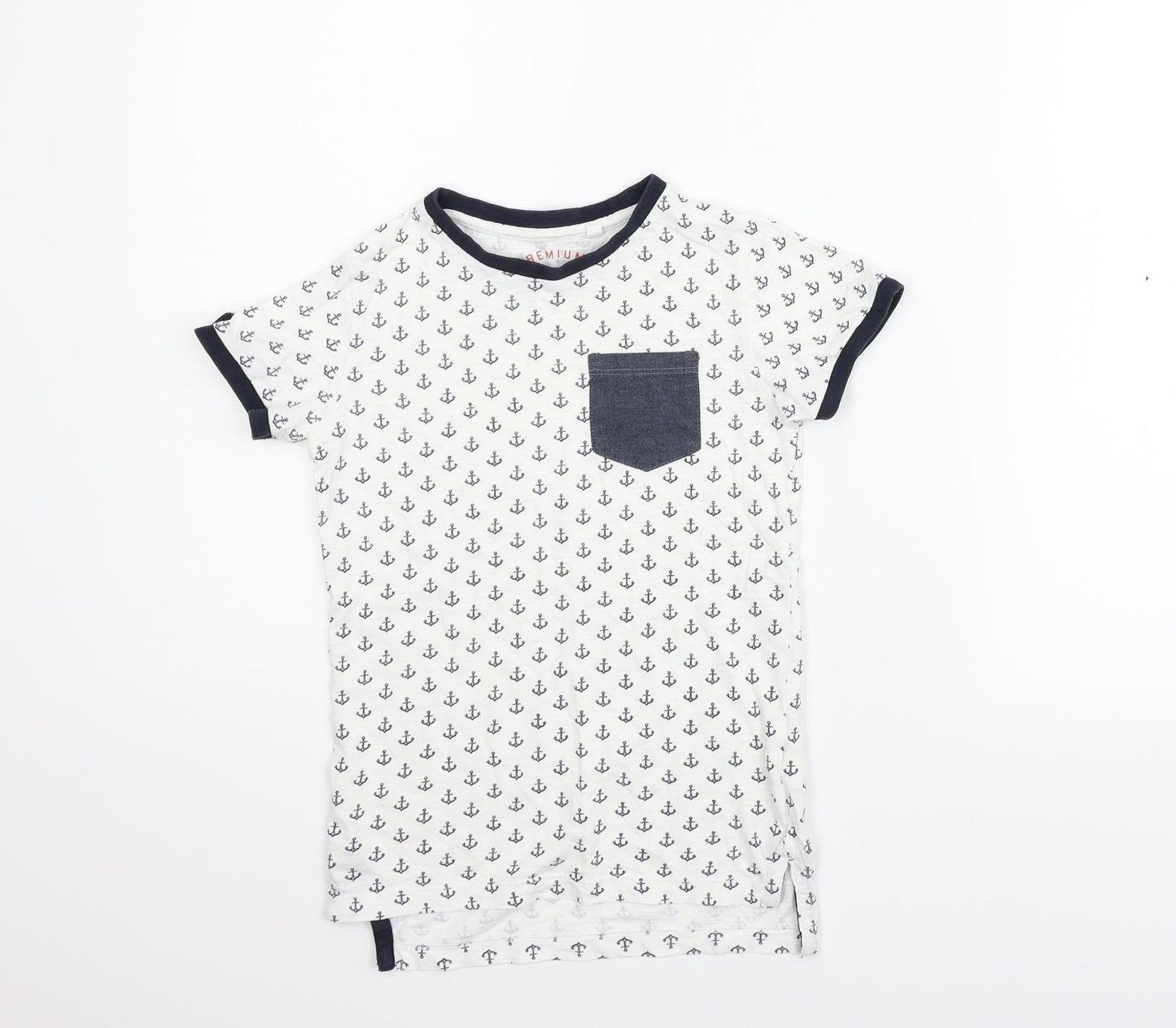 NEXT Boys White Geometric  Basic T-Shirt Size 5 Years