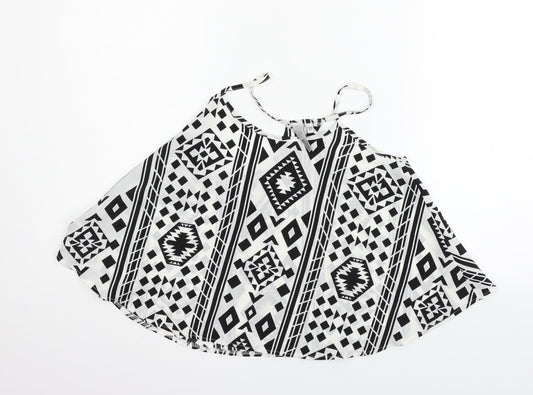 Young Dimension Girls White Geometric  Basic T-Shirt Size 11-12 Years