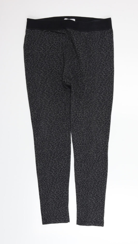 Diva Feva Womens Black Geometric  Jegging Leggings Size L L24 in
